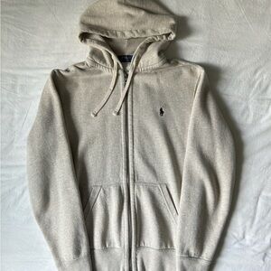 Polo Tan Full-Zip Hoodie